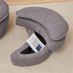 Sillón giratorio de gran tamaño con otomana de almacenamiento Moon con 4 almohadas