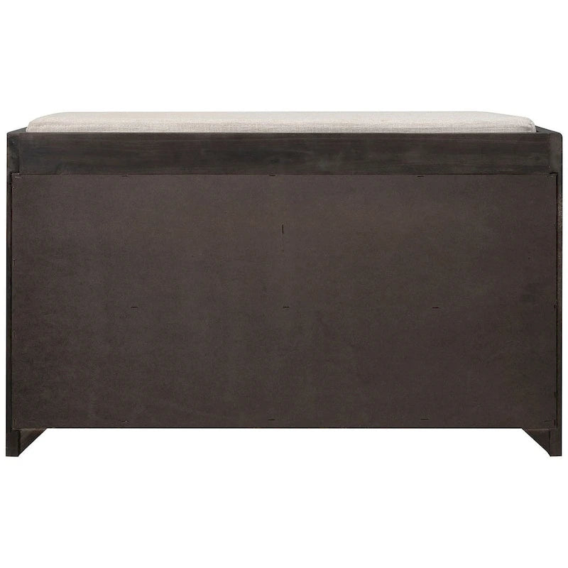 Banco de almacenamiento de madera maciza con 3 cajones