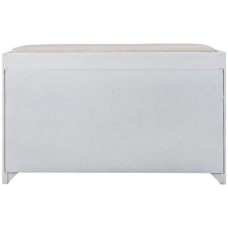 Banco de almacenamiento de madera maciza con 3 cajones