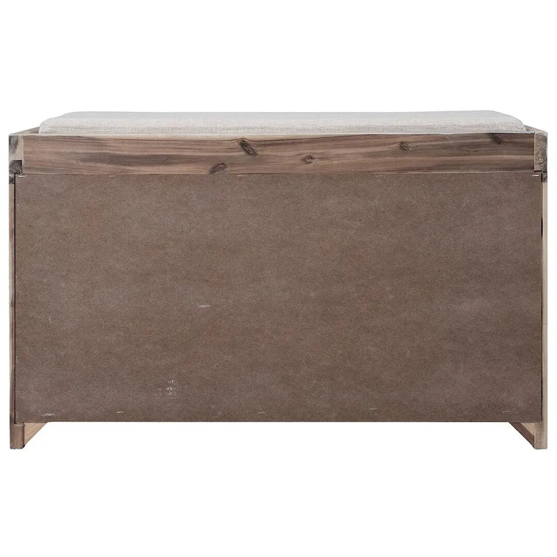Banco de almacenamiento de madera maciza con 3 cajones