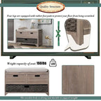 Banco de almacenamiento de madera maciza con 3 cajones