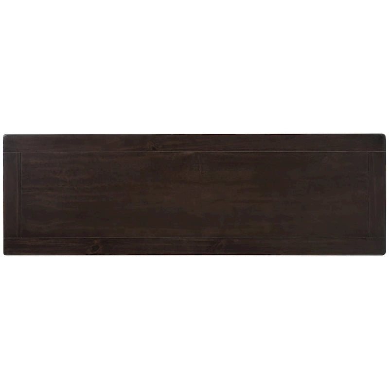 Mesa consola de diseño retro con dos estantes abiertos, estructura y patas de madera maciza de pino para sala de estar