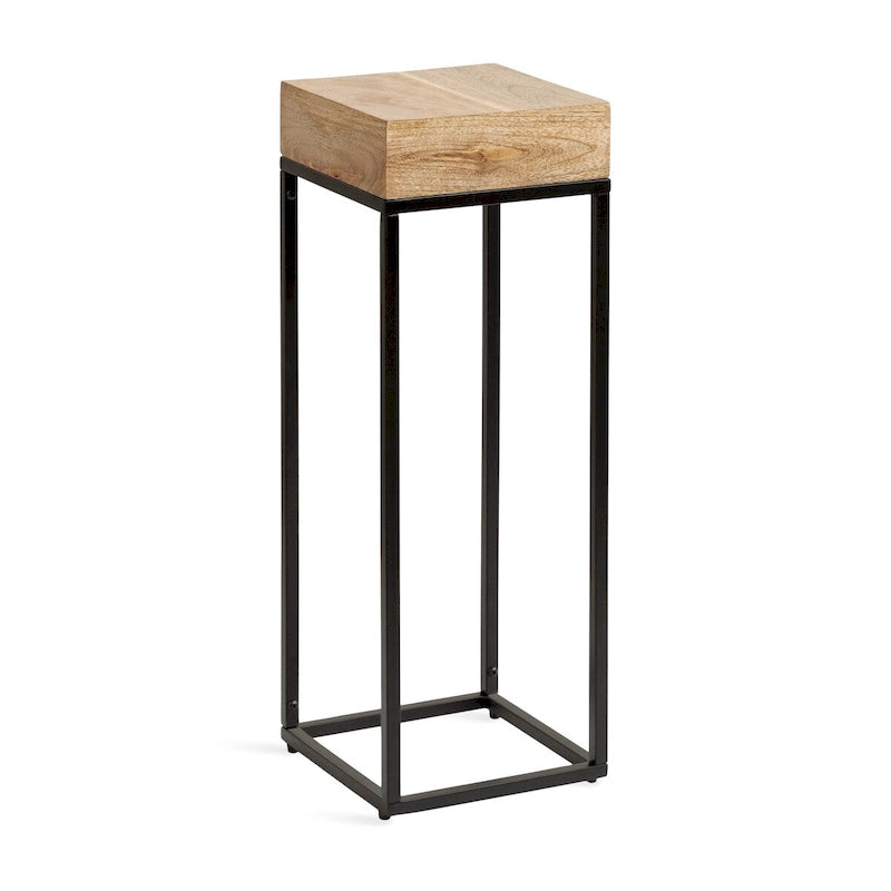 Mesa auxiliar de madera y metal - 8x8x23