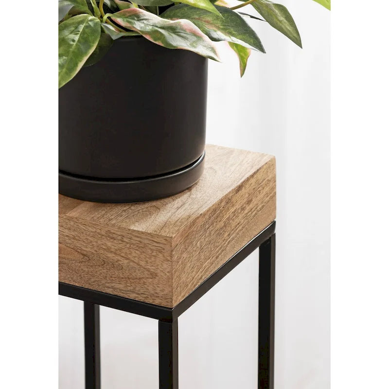 Mesa auxiliar de madera y metal - 8x8x23