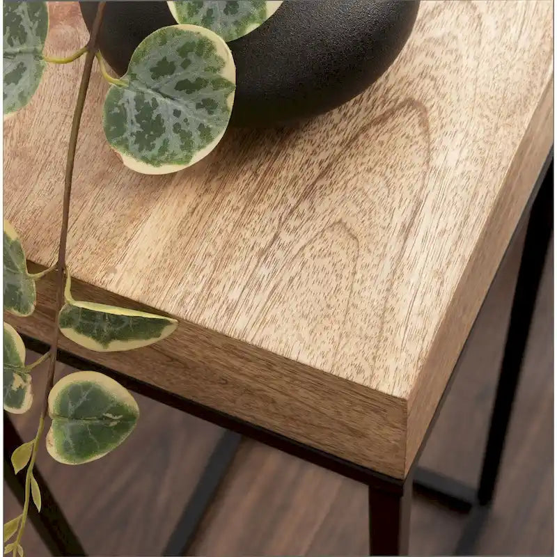 Mesa auxiliar de madera y metal - 8x8x23