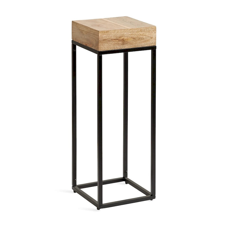 Mesa auxiliar de madera y metal - 8x8x23