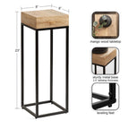 Mesa auxiliar de madera y metal - 8x8x23