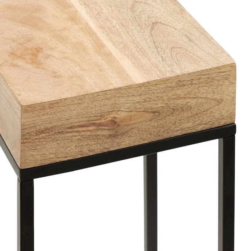 Mesa auxiliar de madera y metal - 8x8x23