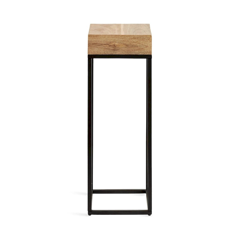 Mesa auxiliar de madera y metal - 8x8x23