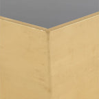 Mesa de centro glamurosa de madera moderna con tapa de cristal hexagonal dorada - 48 x 42 x 16