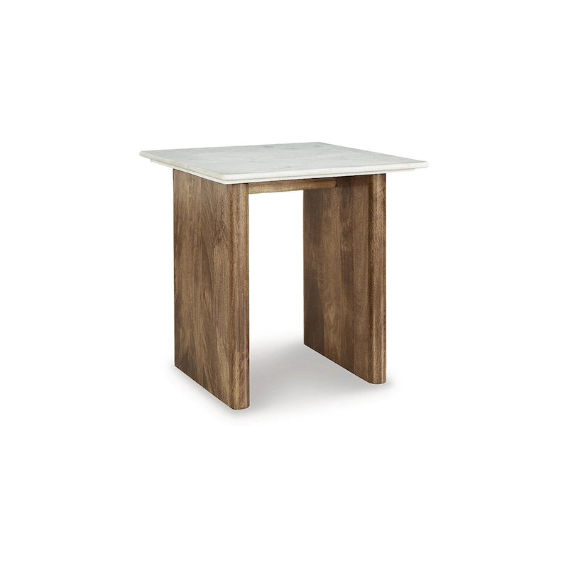 Mesa Auxiliar Marrón Claro/Blanco - 23.13W x 23.13D x 22.63H