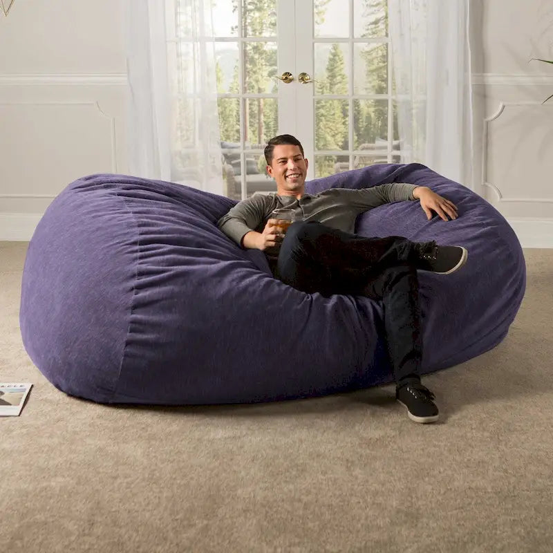 Sofá puff gigante de 7 pies para adultos - Chenilla de primera calidad
