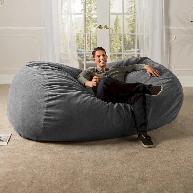 Sofá puff gigante de 7 pies para adultos - Chenilla de primera calidad