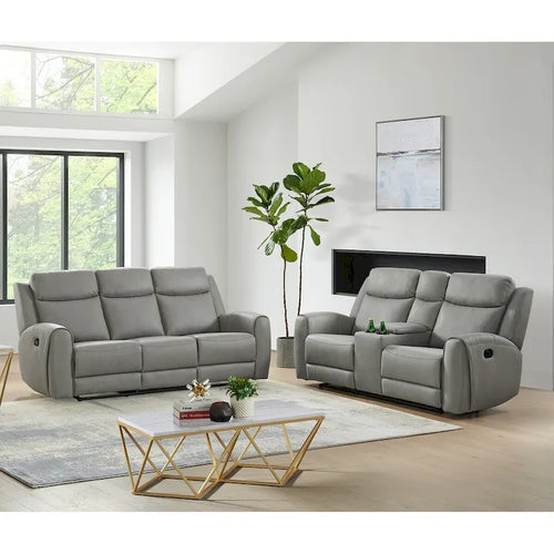 Juego reclinable transicional de 2 piezas, gris