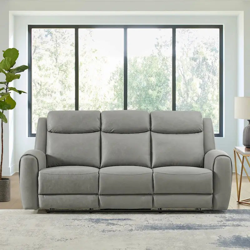 Juego reclinable transicional de 2 piezas, gris