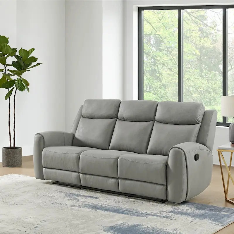 Juego reclinable transicional de 2 piezas, gris