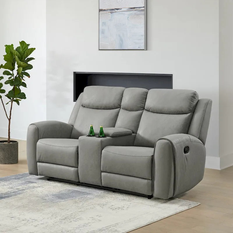 Juego reclinable transicional de 2 piezas, gris