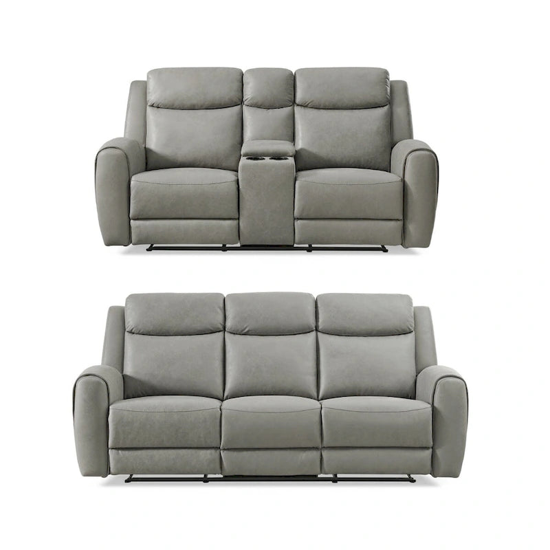 Juego reclinable transicional de 2 piezas, gris