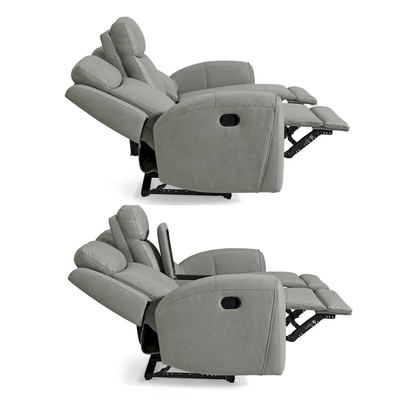 Juego reclinable transicional de 2 piezas, gris