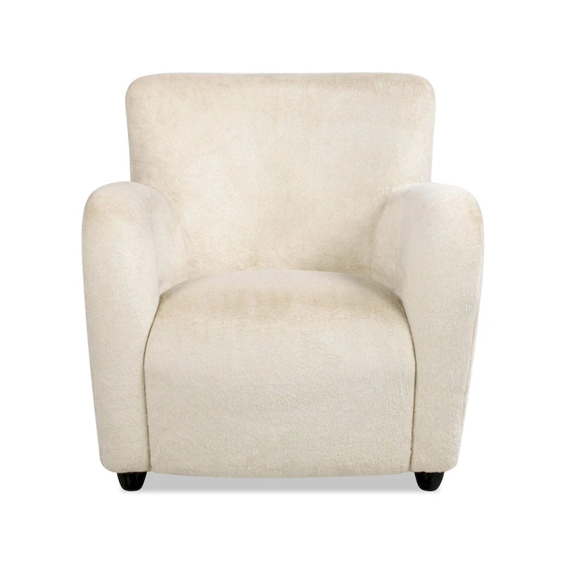 Sillón decorativo de 32" tapizado en piel sintética con brazo curvo de transición