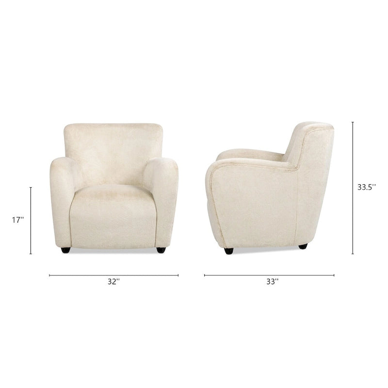 Sillón decorativo de 32" tapizado en piel sintética con brazo curvo de transición