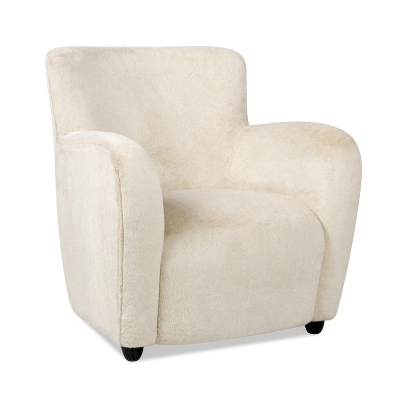 Sillón decorativo de 32" tapizado en piel sintética con brazo curvo de transición