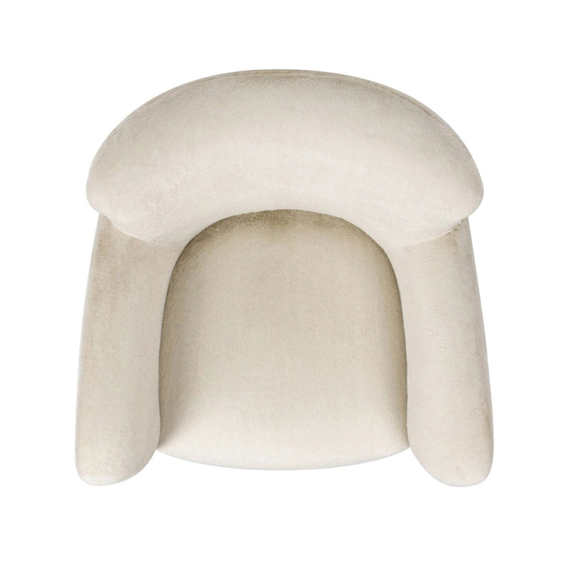 Sillón decorativo de 32" tapizado en piel sintética con brazo curvo de transición
