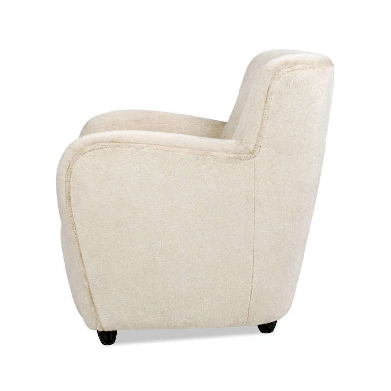 Sillón decorativo de 32" tapizado en piel sintética con brazo curvo de transición