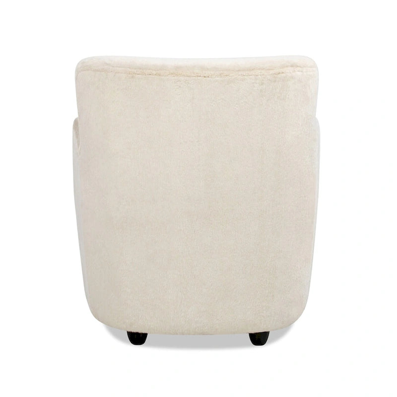 Sillón decorativo de 32" tapizado en piel sintética con brazo curvo de transición