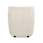 Sillón decorativo de 32" tapizado en piel sintética con brazo curvo de transición