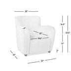 Sillón decorativo de 32" tapizado en piel sintética con brazo curvo de transición